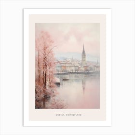 Dreamy Winter Painting Poster Zurich Switzerland 7 Art Print