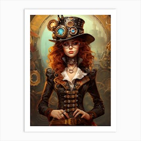 Steampunk Cowgirl 1 Art Print