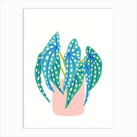 Spotted Begonia Blue Art Print