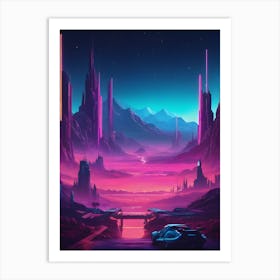 Futuristic cyberpunk City Art Print