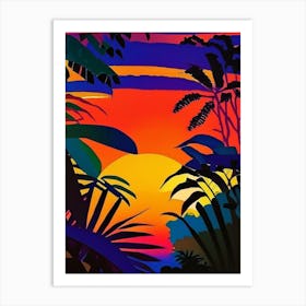 Tropical Plant Sunset Art Print