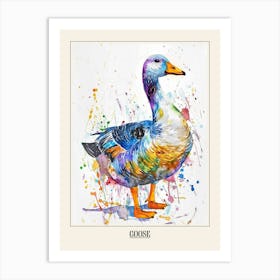 Goose Colourful Watercolour 2 Poster Art Print