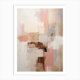 Pink And Brown Abstract Raw Painting 1 Art Print