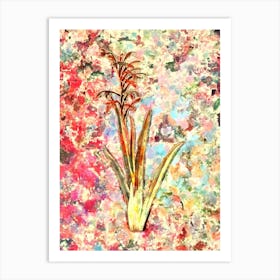 Impressionist Antholyza Aethiopica Botanical Painting in Blush Pink and Gold n.0029 Art Print