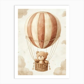 Teddy Bear In Hot Air Balloon 1 Art Print