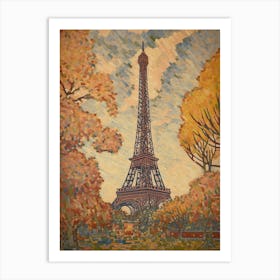 Eiffel Tower Paris France Paul Signac Style 16 Art Print
