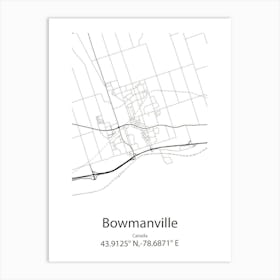 Bowmanville,Canada Minimalist Map Art Print