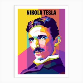 Greatest Scientist Nikola Tesla Wpap Pop Art Style Art Print