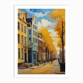 7.Streets of Amsterdam, Van Gogh, frescoes. Art Print