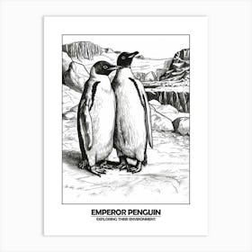 Penguin Exploring Their Environment Poster 2 Art Print