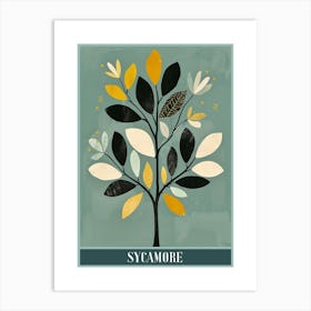 Sycamore Tree Flat Illustration 2 Poster Art Print