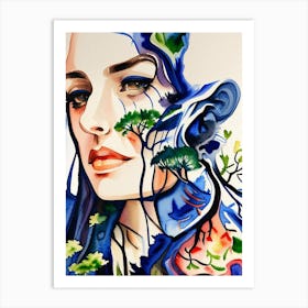 Woman'S Face Art Print