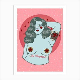 Be Thoughtful Curvy Pin Up Girl Art Print