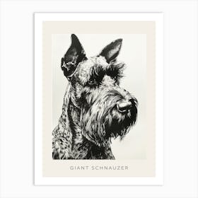 Giant Schnauzer Line Sketch 3 Poster Art Print