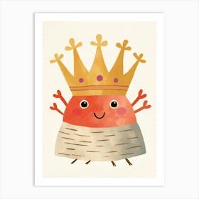 Little Crab 2 Wearing A Crown Art Print