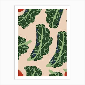 Kale Pattern Illustration 3 Art Print