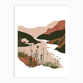 Landscape With Flowers 1 Art Print