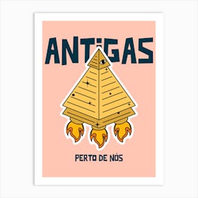 Antigas - design-maker-featuring-a-pyramid-shaped-spaceship Art Print
