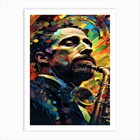 Thinking Of Jazz - Jazz Saxophone Player Art Print