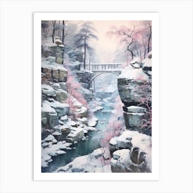 Dreamy Winter Painting Bohemian Switzerland National Park 2 Art Print