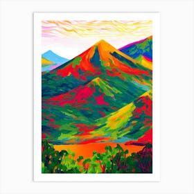 Arenal Volcano National Park Costa Rica Abstract Colourful Art Print