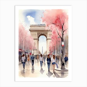 Champs-Elysées Avenue. Paris. The atmosphere and manifestations of spring. 14 Art Print