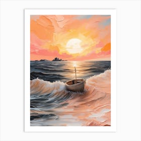 Sunset on sea Canvas Print Art Print