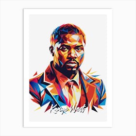 Kanye West 03 Portrait Music Icon Style WPAP Pop Art Art Print