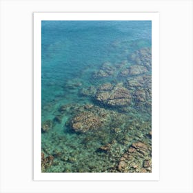 Clear sea water and rocks on the Mediterranean coast 2 Art Print