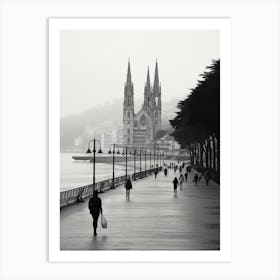 San Sebastian, Spain, Black And White Analogue Photography 3 Art Print