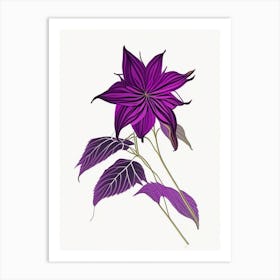 Dahlia Imperialis Floral Minimal Line Drawing 2 Flower Art Print