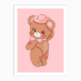 Cowboy Teddy Bear Art Print