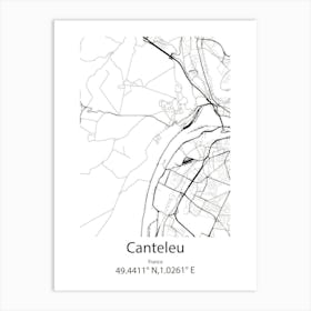 Canteleu,France Minimalist Map Art Print