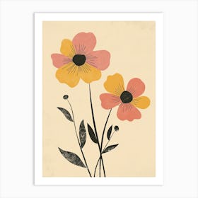 Shreveport Flower Market Boho Minimalist Style Art Print