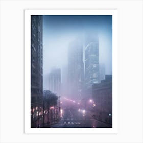 Foggy Cityscape 2 Art Print