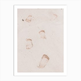 Foot Prints In The Sand Art Print