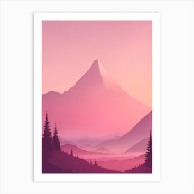 Misty Mountains Vertical Background In Pink Tone 69 Art Print