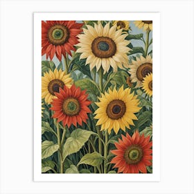 Pastel Sunflowers no2 Art Print