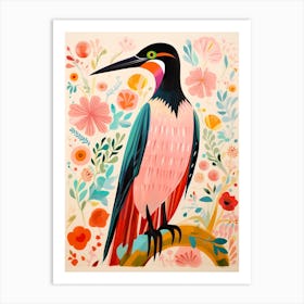 Pink Scandi Cormorant 3 Art Print