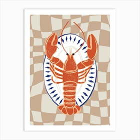 Food Illustration Lobster Preppy Contemporary Kitchen Art Print