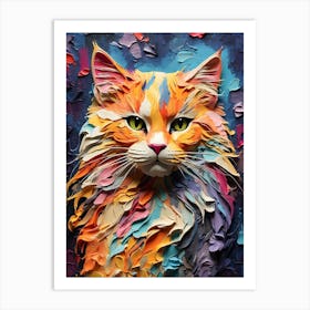 Colorful Cat Painting 5 Art Print