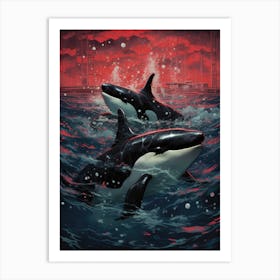 Orca Whales 2 Art Print