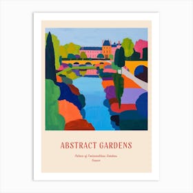 Colourful Gardens Palace Of Fontainebleau Gardens France 3 Red Poster Art Print