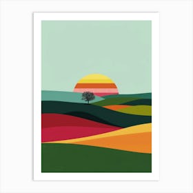 Sunset In The Countryside Art Print