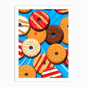 Frosted Biscuits Blue & Red Art Print