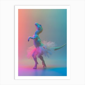 Toy Pastel Dinosaur Dancing In A Tutu 1 Art Print