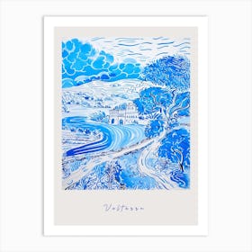 Volterra 2 Italy Blue Drawing Poster Art Print