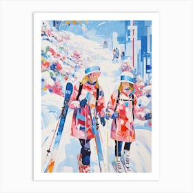 Vail Mountain Resort   Colorado Usa, Ski Resort Illustration 3 Art Print