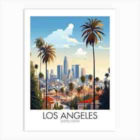 Los Angeles Travel Print California United Sunset Gift Art Print