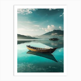 Boat On A Lake Art Print